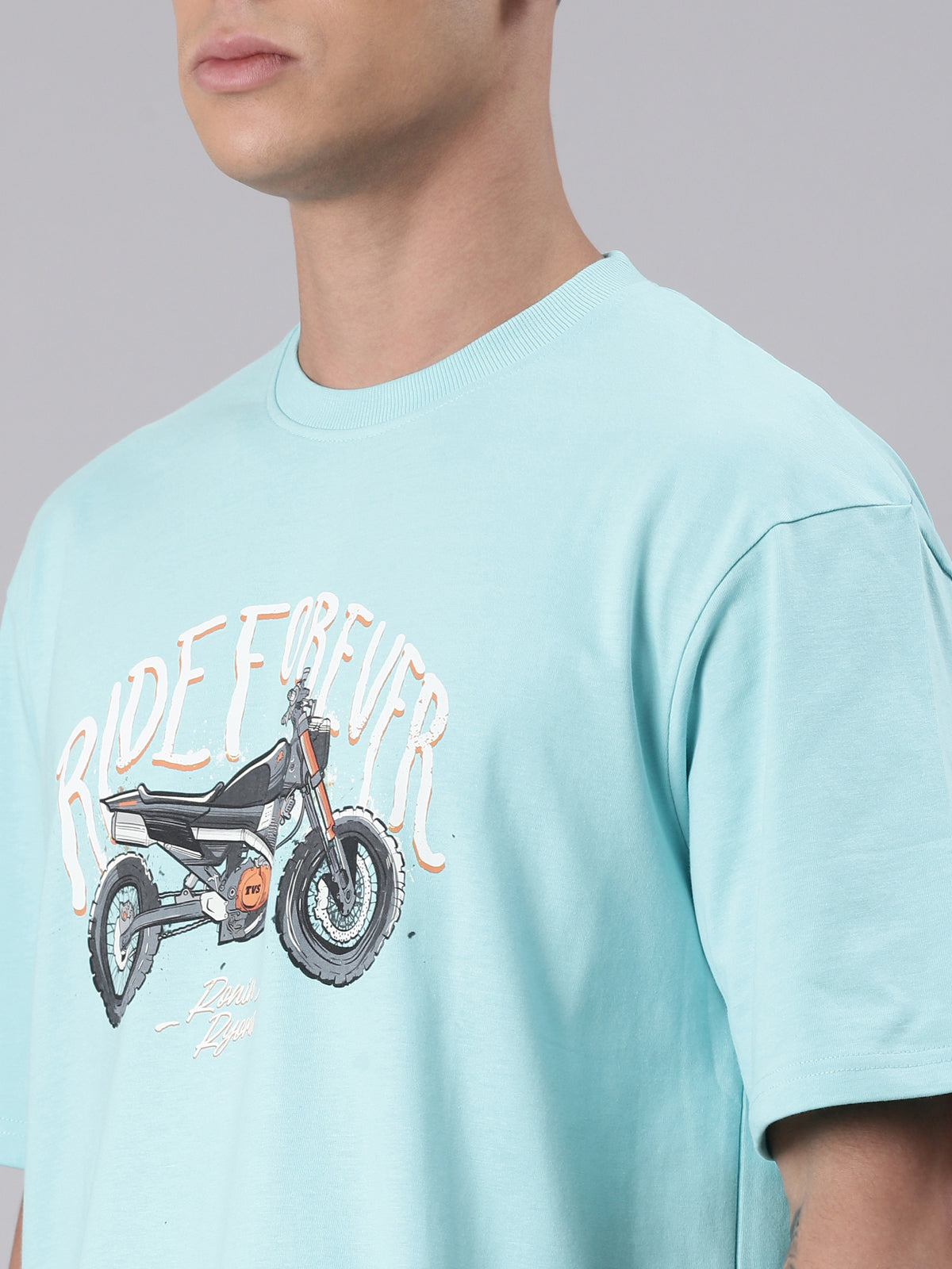 TVS Lifestyle 100% Cotton Oversized Graphic T-shirt for Men | Premium 220 GSM Heavyweight Tee with Relaxed Fit | Soft Cotton Oversized T Shirt for Boys | Durable Ribbed Neckline Streetwear Style